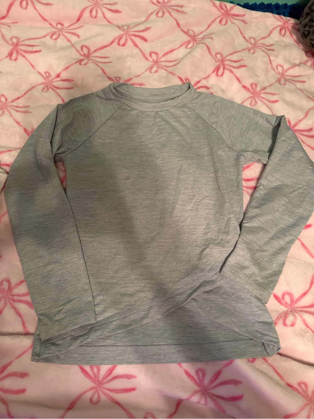 Athletic Works Light Heather Gray Long Sleeve Kids Tee